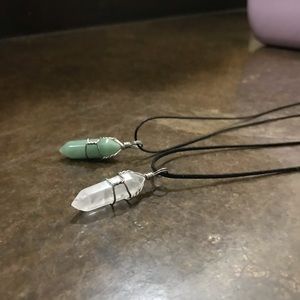 Quartz and Jade necklaces